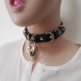 Harajuku Hot Dark Rivet Leather Choker Necklace