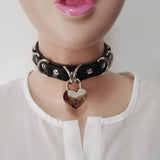 Harajuku Hot Dark Rivet Leather Choker Necklace