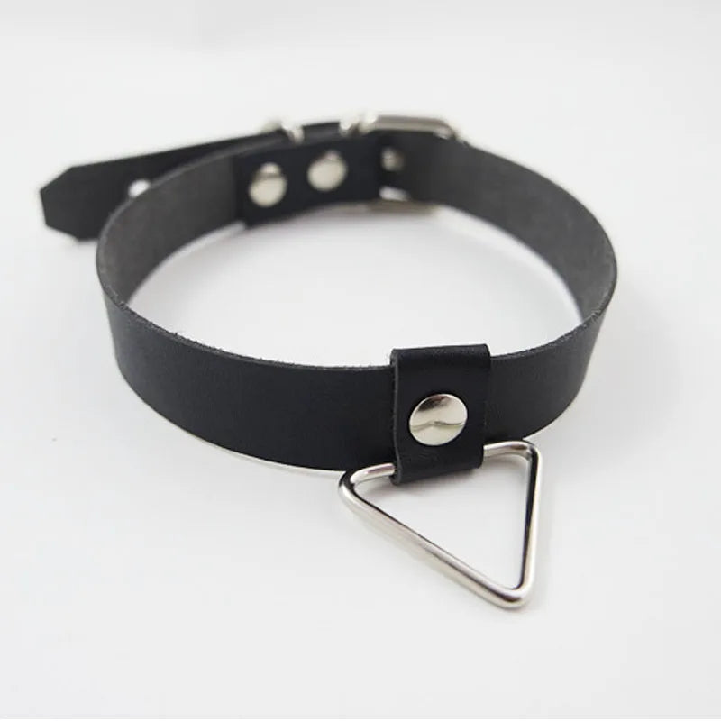 Punk Harajuku Clear Leather Triangle Choker Necklace Belt
