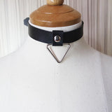 Punk Harajuku Clear Leather Triangle Choker Necklace Belt