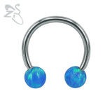 16G Fire Opal Stone Ball Stainless Steel BCR Body Jewelry