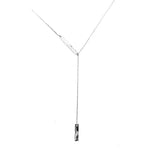 925 Sterling Silver Bar Lariat Long Silver Chain Women Necklace 925