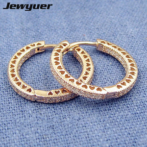 925 Silver Hearts Stud Earrings Rose Fine Jewelry