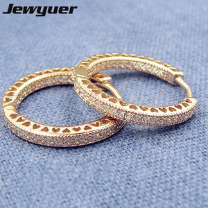 925 Silver Hearts Stud Earrings Rose Fine Jewelry