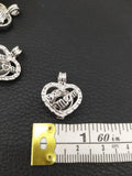 Mother's Locket Necklace Heart Shape Cage Pendant
