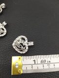 Mother's Locket Necklace Heart Shape Cage Pendant