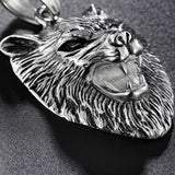 Vintage Gothic Wolf Heads Pendant Necklace with Rope Chain