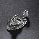 Vintage Gothic Wolf Heads Pendant Necklace with Rope Chain