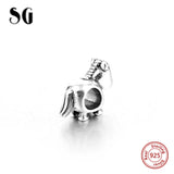 925 Silver Pony Charm Beads for Bracelet DIY Jewelry Gift