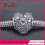 Radiant Heart Sterling Silver Beads For Charms Bracelet Silver 925