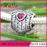 Radiant Heart Sterling Silver Beads For Charms Bracelet Silver 925