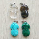 Natural Stone Carved Cheongsam Shape Pendants Charms 8pcs