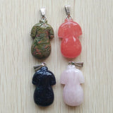 Natural Stone Carved Cheongsam Shape Pendants Charms 8pcs