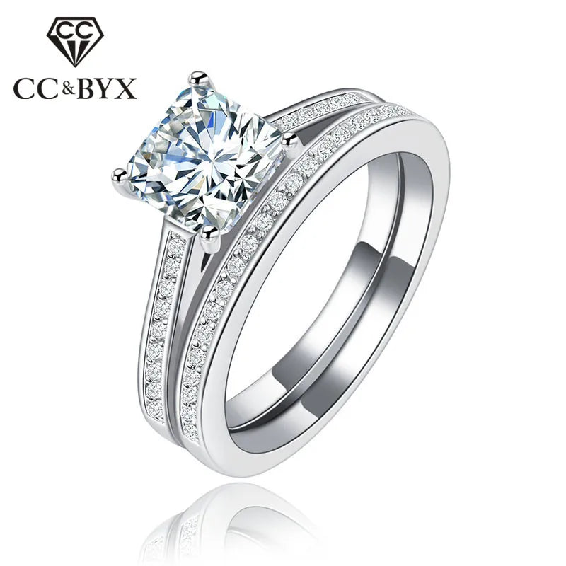 2pcs/set Women's Engagement Wedding Rings CC120