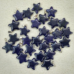 50pcs Sand Stone 5-Pointed Star Charm Pendants for Jewelry Making