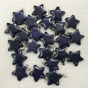 50pcs Sand Stone 5-Pointed Star Charm Pendants for Jewelry Making