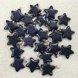 50pcs Sand Stone 5-Pointed Star Charm Pendants for Jewelry Making