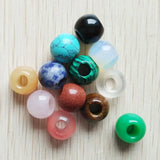 Natural Stone Mixed Round Shape Big Hole Beads for Bracelet Charms 12pcs/lot