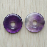 10pcs Natural Druzy Stone Circle Donut Charms Pendants 30mm for Jewelry Making