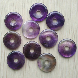 10pcs Natural Druzy Stone Circle Donut Charms Pendants 30mm for Jewelry Making
