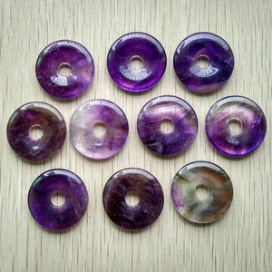 10pcs Natural Druzy Stone Circle Donut Charms Pendants 30mm for Jewelry Making