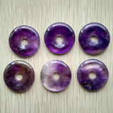 10pcs Natural Druzy Stone Circle Donut Charms Pendants 30mm for Jewelry Making