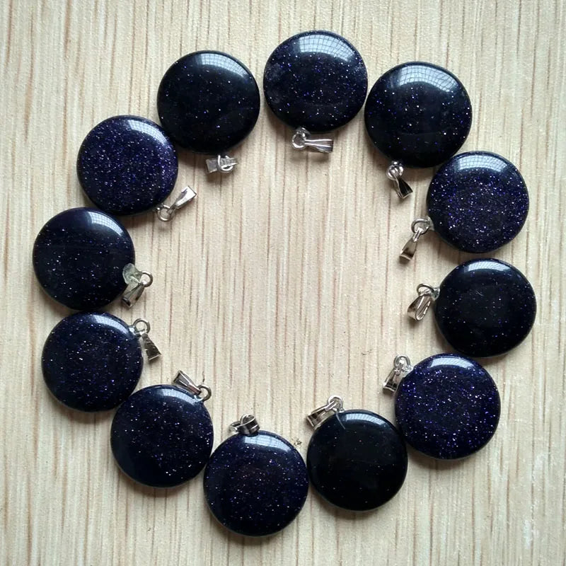 50pcs/lot Sand Stone Round Shape Charms Pendants for Jewelry Accessory