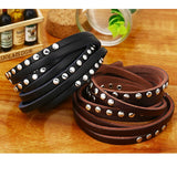 Multilayer Leather Bracelets & Bangles Rivets Clasps Pulseras Jewelry