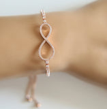 AAA+ CZ Rose Infinity Bracelet