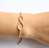 AAA+ CZ Rose Infinity Bracelet