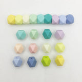 50pcs Silicone Beads Baby Teething Hexagon Chewing Safe Food Grade BPA Free