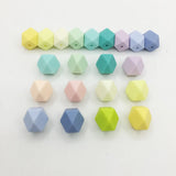 50pcs Silicone Beads Baby Teething Hexagon Chewing Safe Food Grade BPA Free