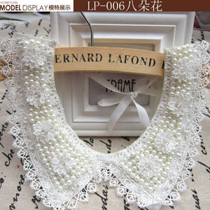 Classic Collar Statement Necklace with Clear Acrylic Stones and Ribbon Chokers