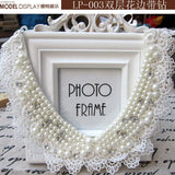Classic Collar Statement Necklace with Clear Acrylic Stones and Ribbon Chokers
