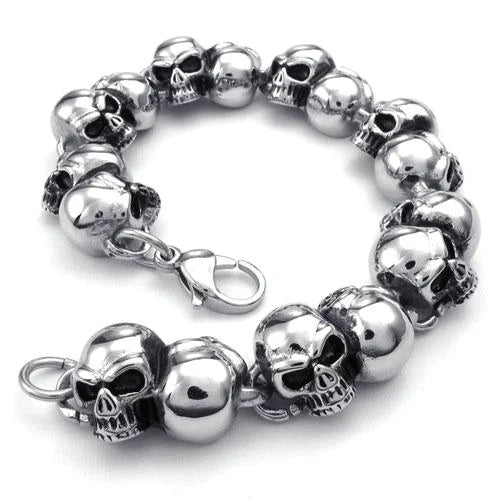 Men's Skull Heavy Bracelet Titanium Stainless Steel