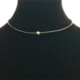 Faux Leather Chain Beads Collar Choker Necklace