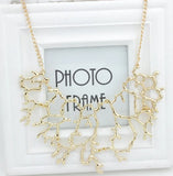 Coral Flower Necklace Hollow Branch Sautoir Clavicle Short Chain