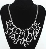 Coral Flower Necklace Hollow Branch Sautoir Clavicle Short Chain