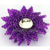 Crystal Beads Brooch Purple Wedding Party African Women Gift Flower Brooch