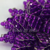 Crystal Beads Brooch Purple Wedding Party African Women Gift Flower Brooch