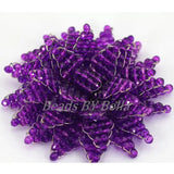 Crystal Beads Brooch Purple Wedding Party African Women Gift Flower Brooch