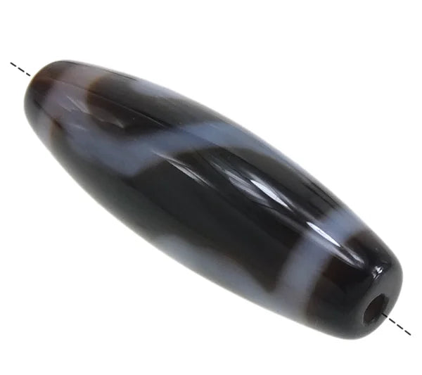 Tibetan Dzi Beads, Oval & Ruyi, 11x39mm, 5PCs/Lot
