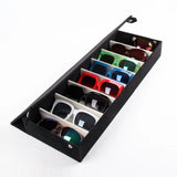 8 Grids Eyeglass Sunglass Jewelry Display Case Rack Cover 48.5x18x6CM