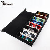 8 Grids Eyeglass Sunglass Jewelry Display Case Rack Cover 48.5x18x6CM
