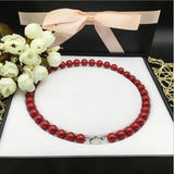 10mm Coral Beaded Necklace