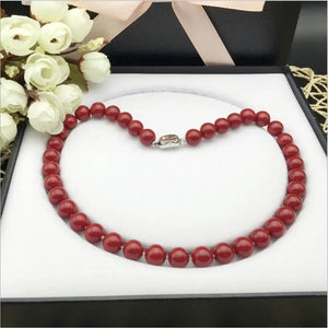 10mm Coral Beaded Necklace