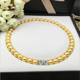10mm Nacre Shell Pearl Necklace with Butterfly Knot