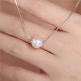 Natural Pearl Clavicle Chain Necklace Single Pearl