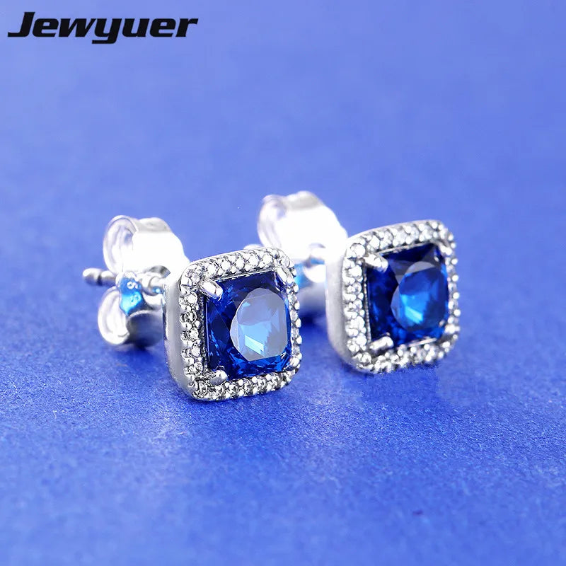Christmas Timeless Elegance Stud Earrings 925 Sterling Silver Fine Jewelry