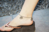 3 Rose Flower Anklets Bracelet Stainless Steel Foot Jewelry for Women